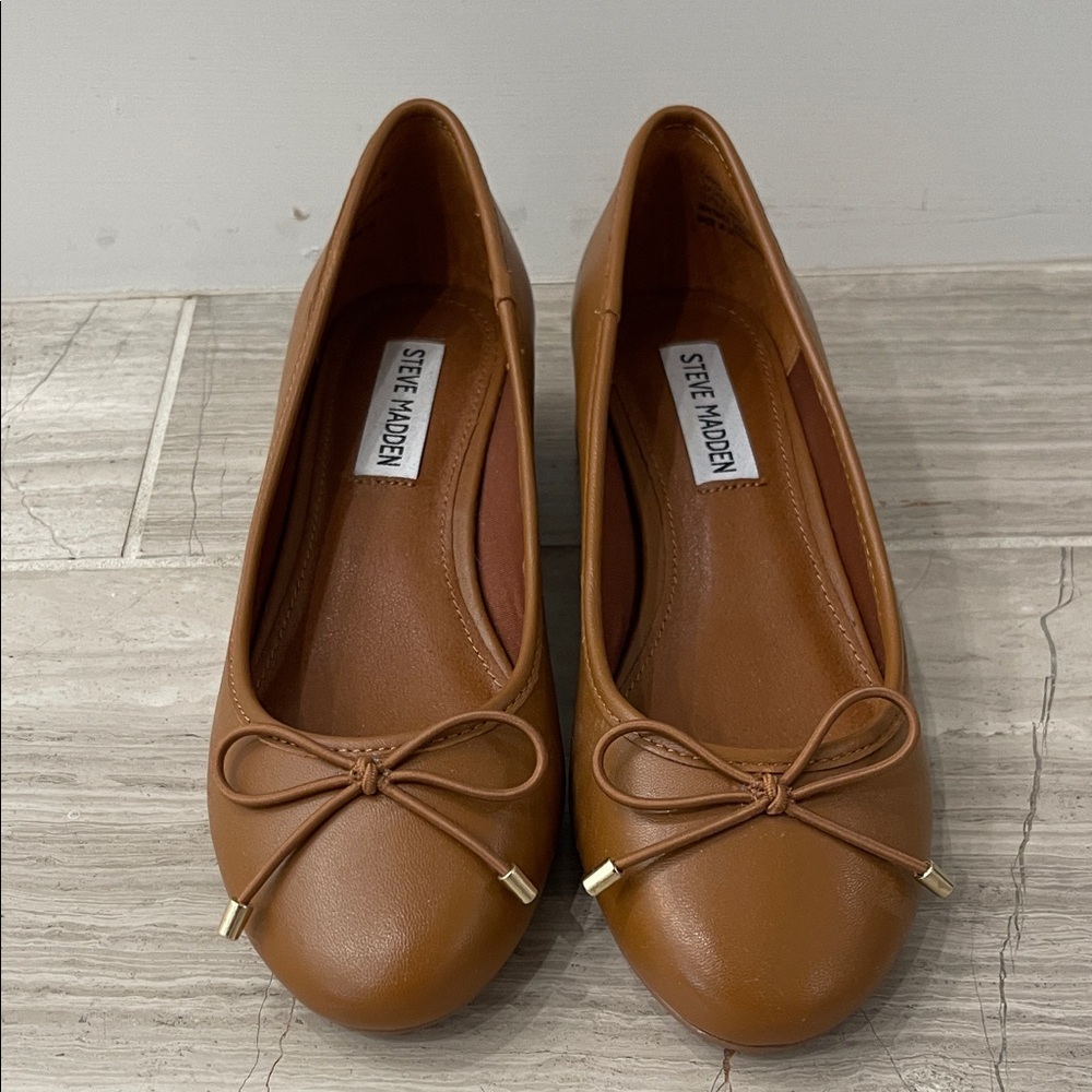Steve Madden Brown Ballet Flats with Bow